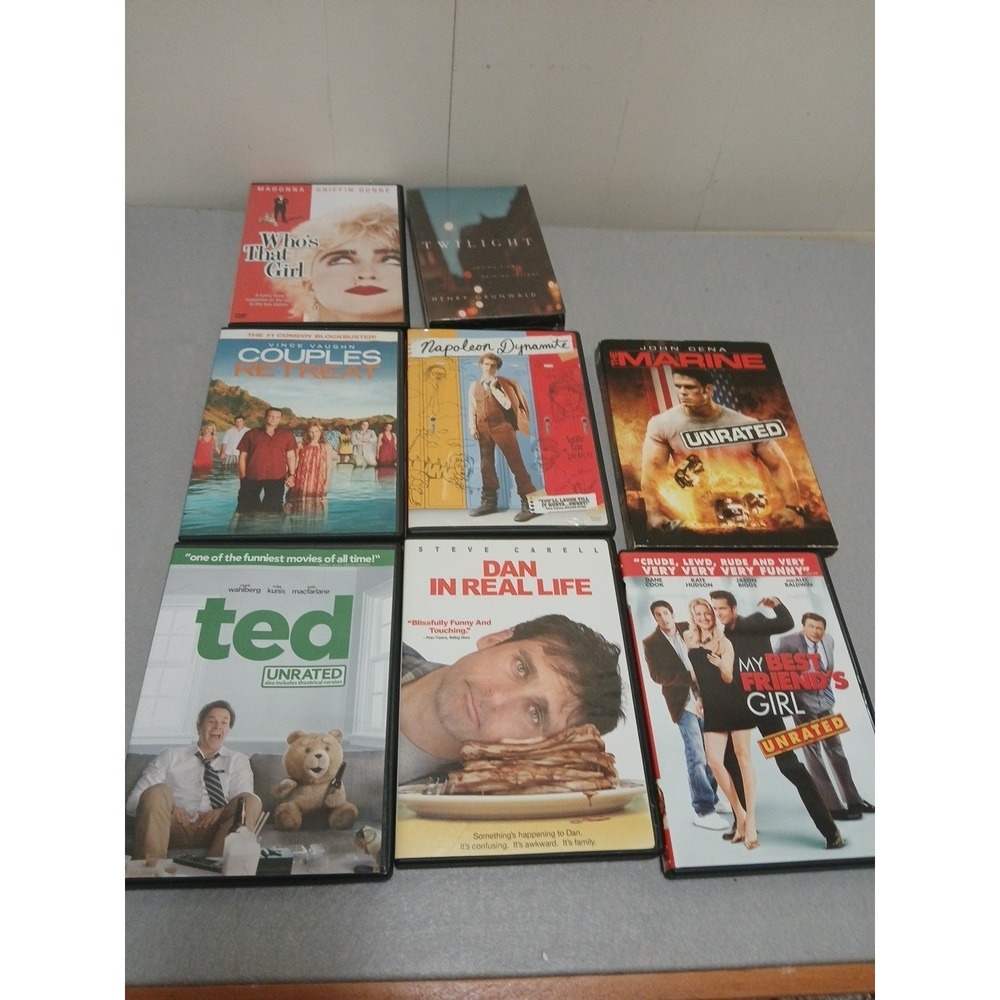 Lot of  7 DVDs Romance Comedy Good Condition Ted, Napoleon Dynamite Others